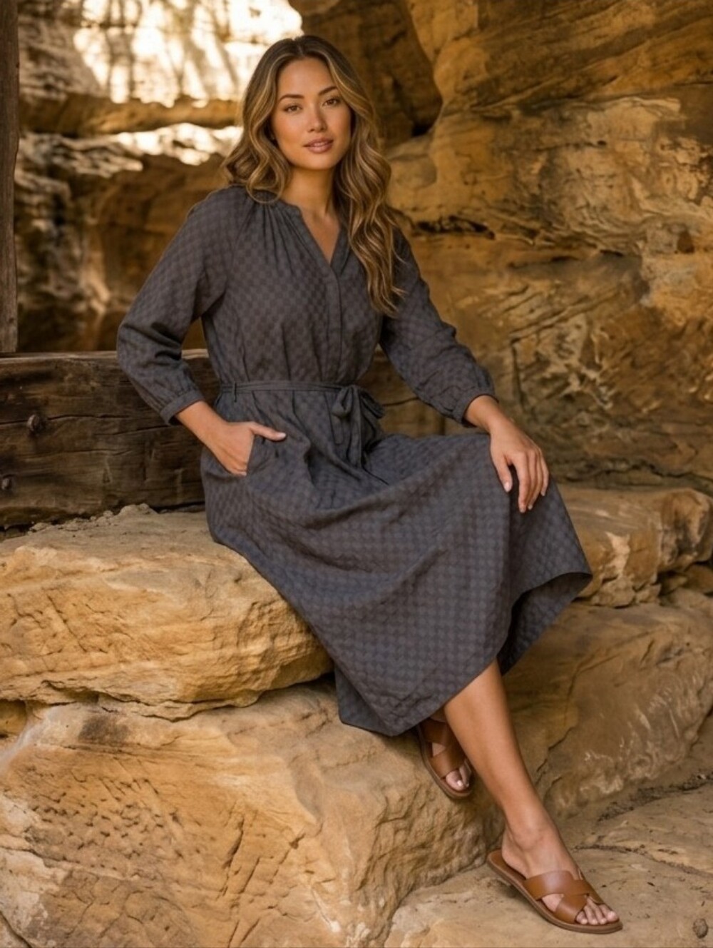 Blue Gingham Juneau Dress